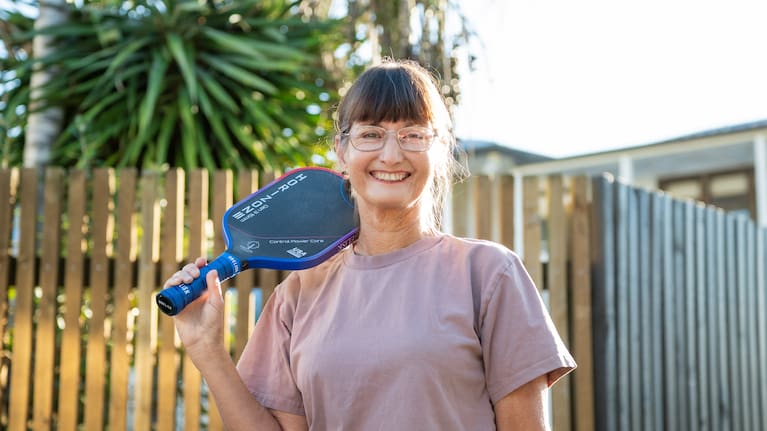 Jane Puckey has a newfound love of pickleball. (Photo: Finn Lloyd)