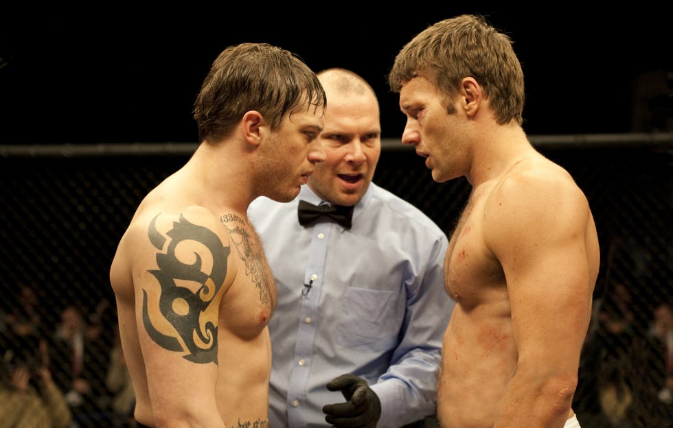 Joel Edgerton, Tom Hardy and Josh Rosenthal, Warrior joel edgerton, tom hardy and josh rosenthal, warrior