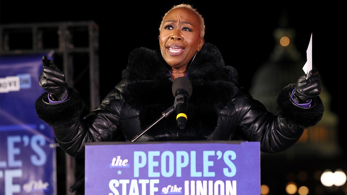 Joy Reid speaking at a rally outside the U.S. Capitol on the National Mall in Washington, D.C.