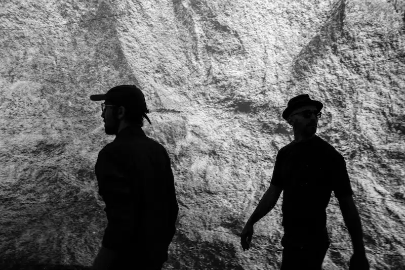 JR and Thomas Bangalter in La Caverne du Pont Neuf, Paris, June 2026. Photo: Tara-Jay Bangalter © 2026 Atelier JR