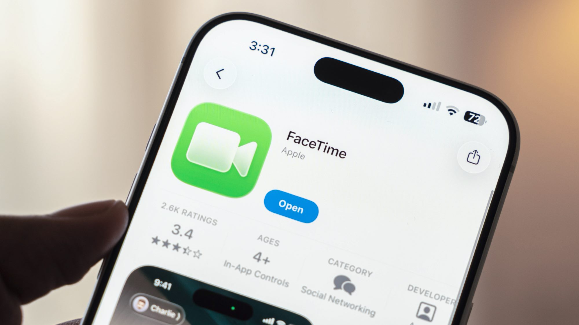 FaceTime app on iPhone