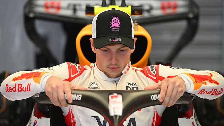  Liam Lawson of New Zealand and Visa Cash App Racing Bulls has a seat fit in the garage during previews ahead of the F1 Grand Prix of Japan at Suzuka Circuit on March 26, 2026 in Suzuka, Japan.