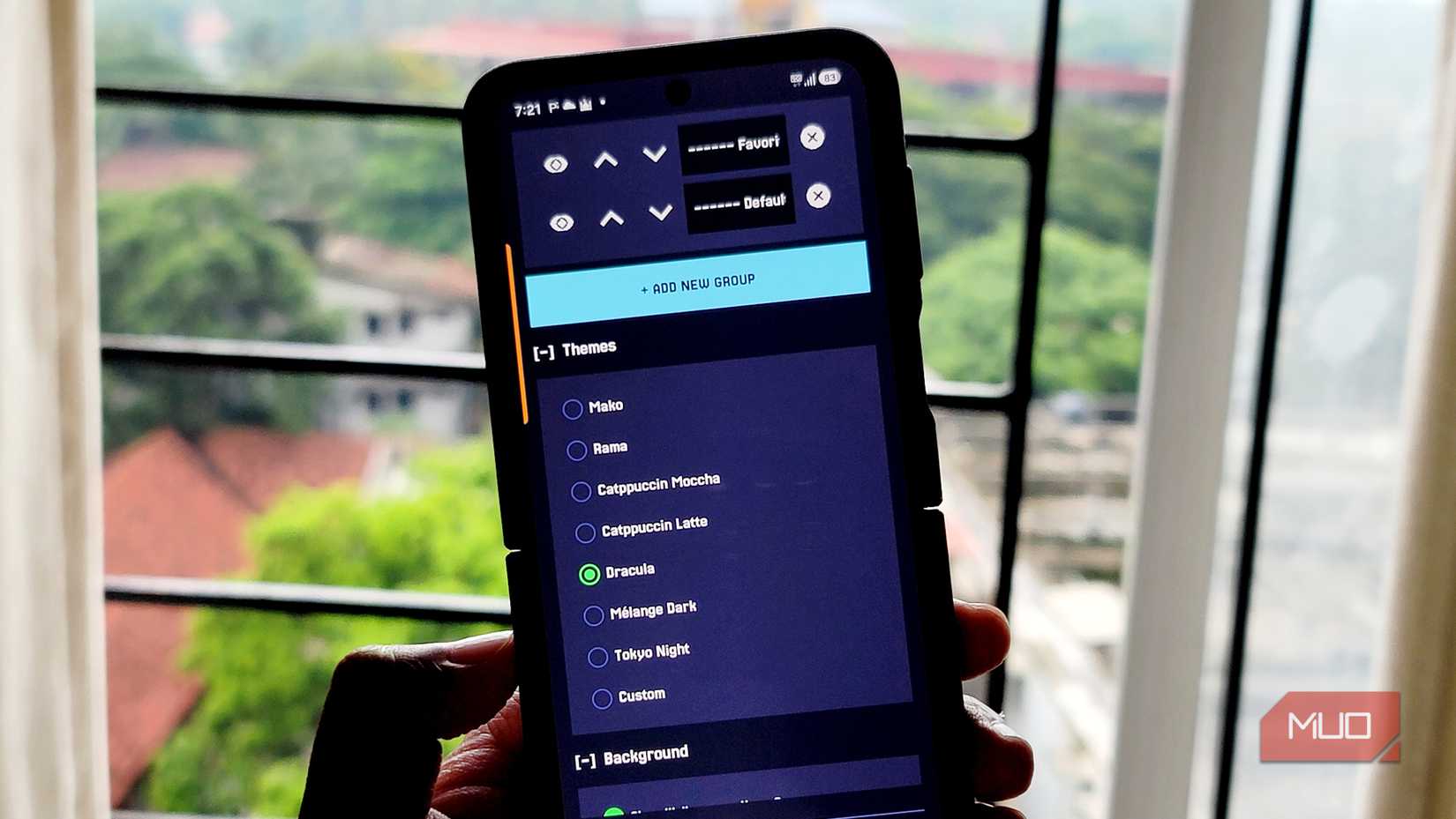 Mako launcher themes settings Dracula selected