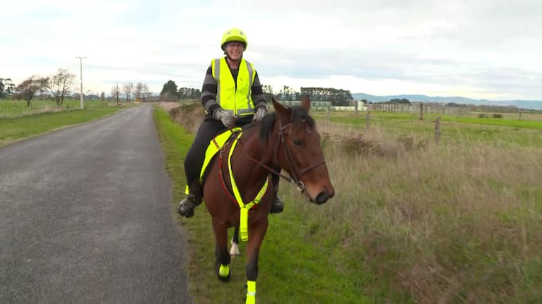 Manawatū rider Lynne Moore and her horse.