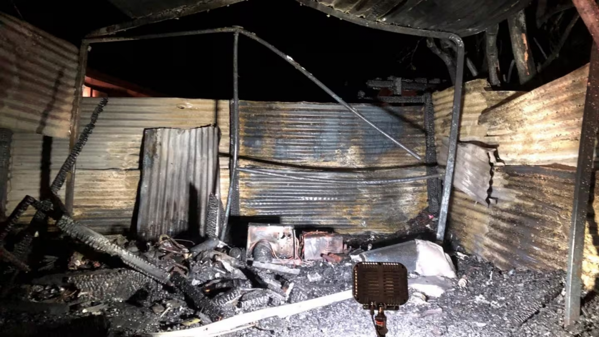 Woman assaulted by partner burnt down his 'man cave'