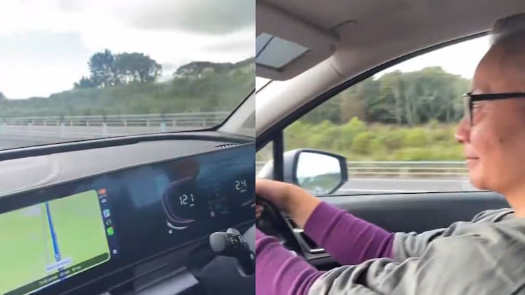 Screengrabs from the video showing Green Party co-leader Marama Davidson going 121km/h on SH1.
