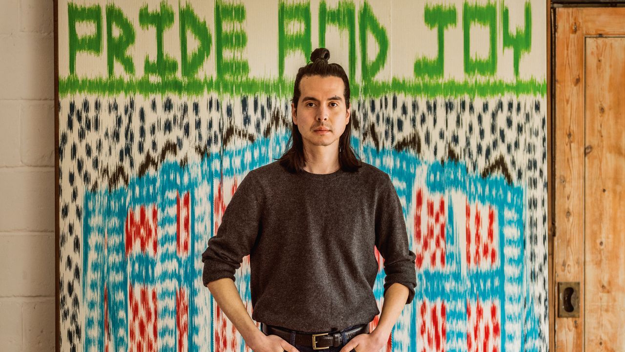 For London Gallery Weekend, Mark Corfield-Moore's new exhibition boldly mixes painting and textiles