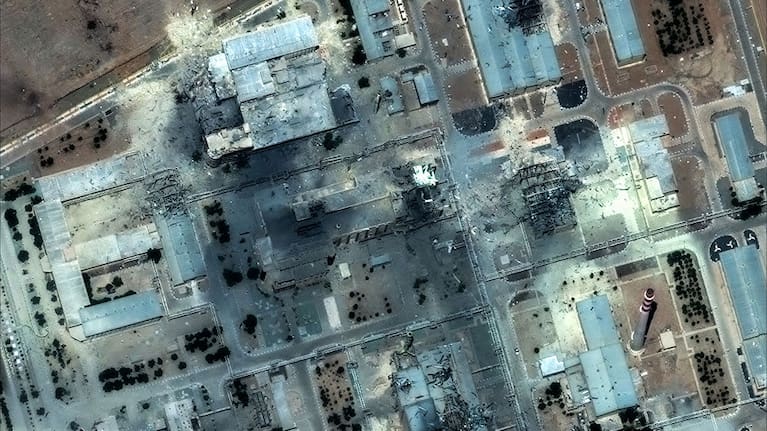 Maxar satellite image reveals multiple buildings damaged or destroyed at the Isfahan nuclear technology center after US airstrikes