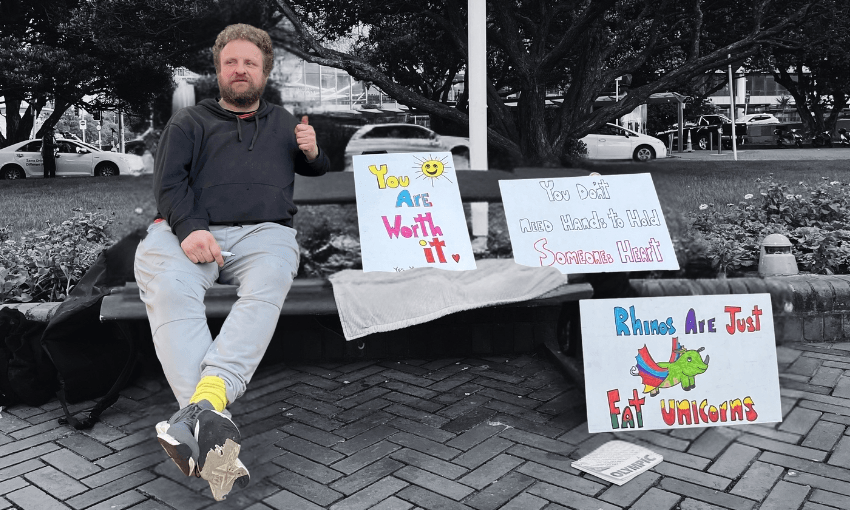 The inside story of Simon the sign guy, Wellington’s favourite street artist