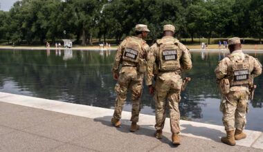 National Guard patrols Trump's revamped Reflecting Pool