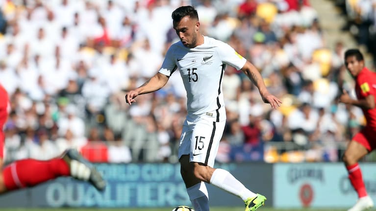 Clayton Lewis playing for the All Whites in 2017