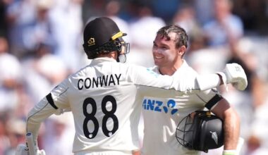 Latham and Conway share 317-run opening stand for Black Caps