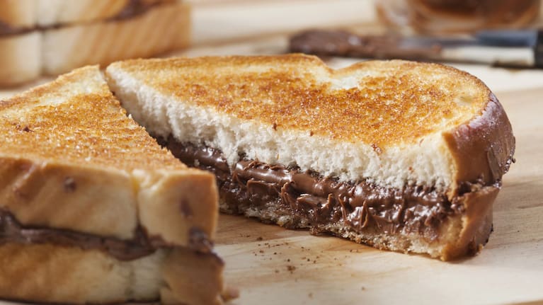 A chocolate sandwich is a big midday sugar hit for a child.