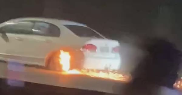 Flames shoot from car as driver tries to evade Hawke's Bay police