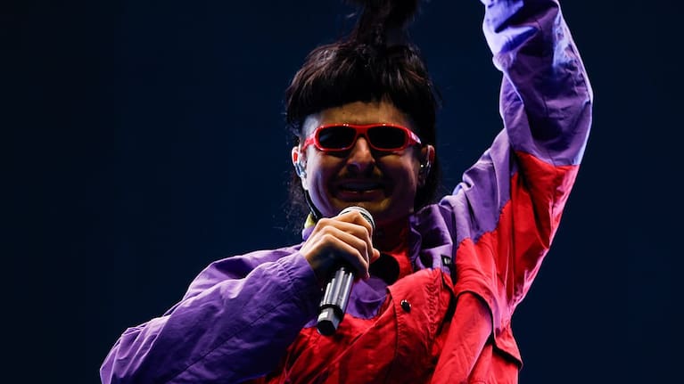 Oliver Tree performs with Subtronics at the Sahara stage during the Coachella Valley Music and Arts Festival at the Empire Polo Club.