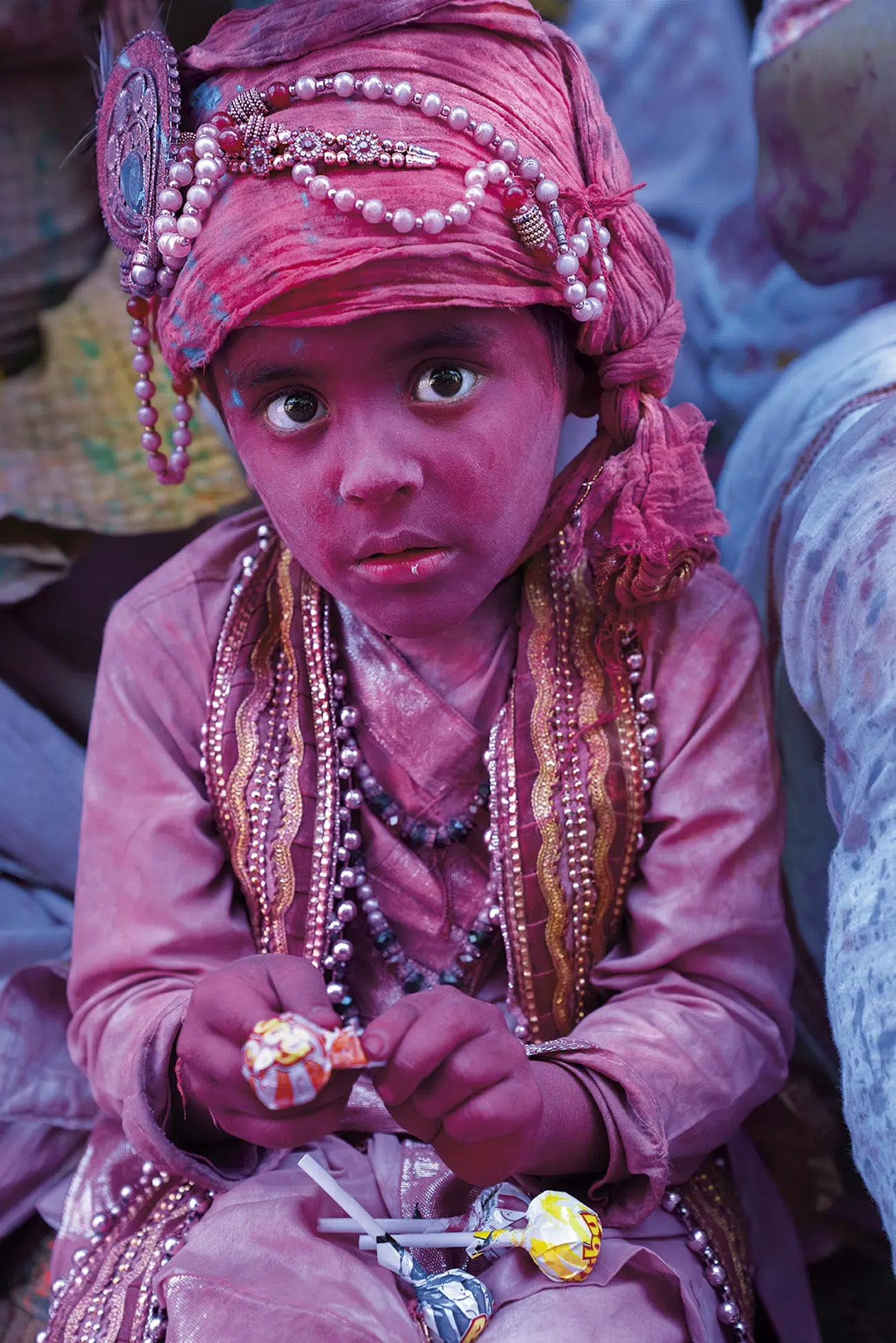 Child covered in paint