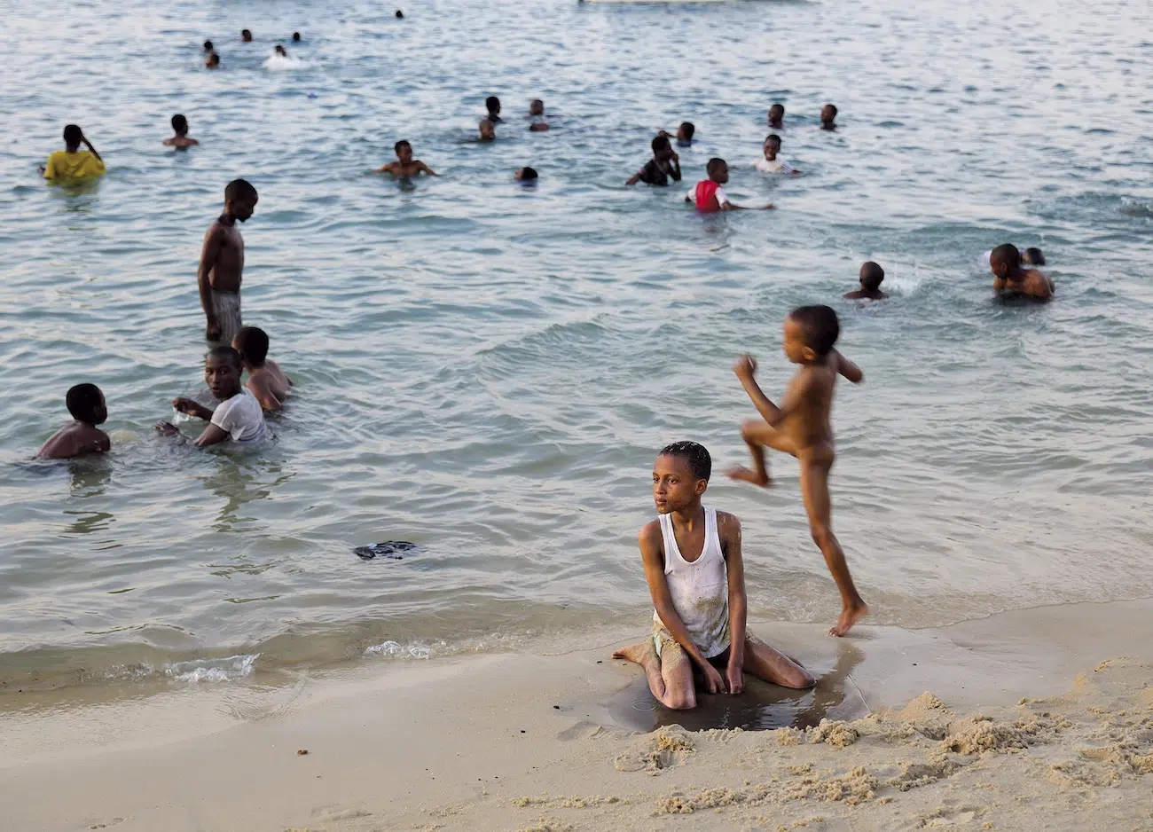 Kids playing in water