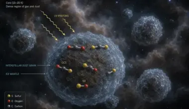Representation of how VUV photons break up sulfur molecules. Credit - Olli Sipilä