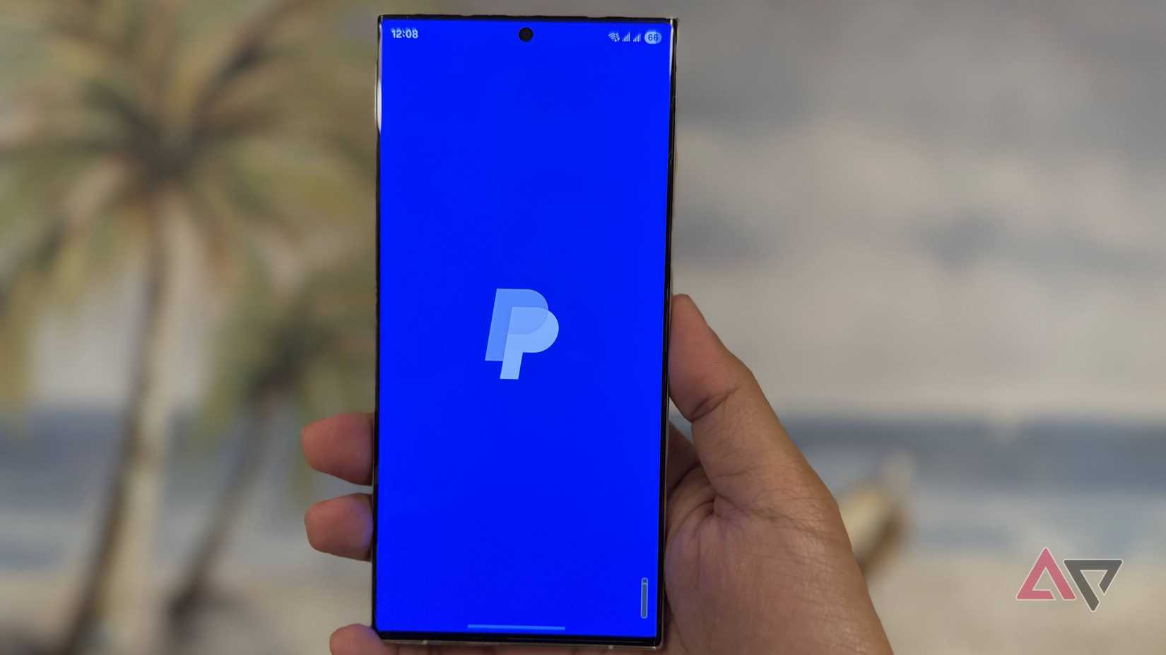 PayPal logo on a mobile phone