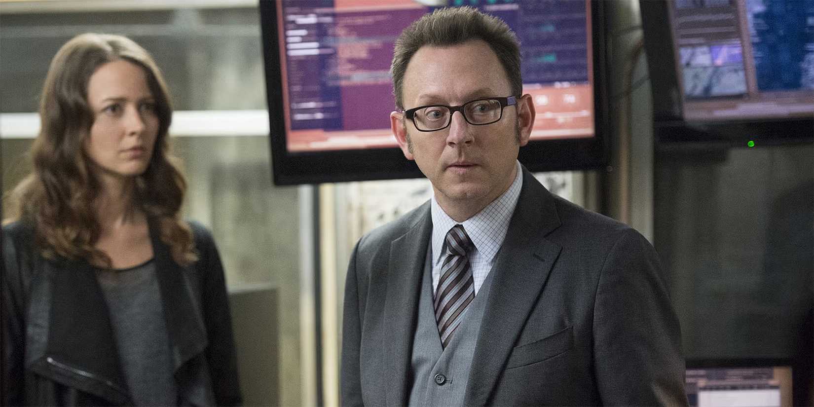 Michael Emerson and Amy Acker in Person of Interest