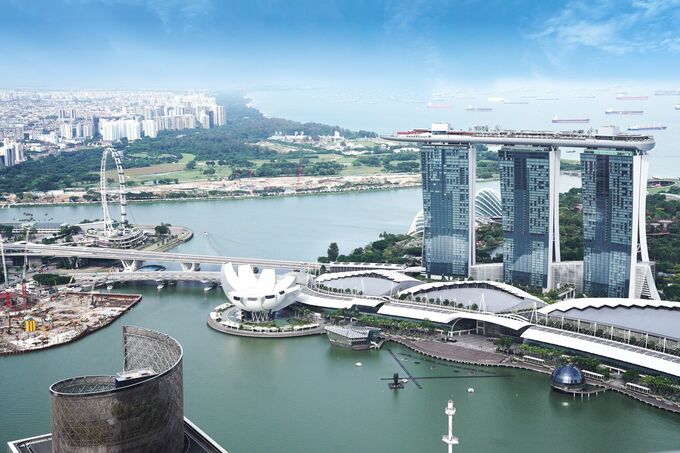 Aerial view of Marina Bay Sands and Singapore skyline. Photo from Pexels