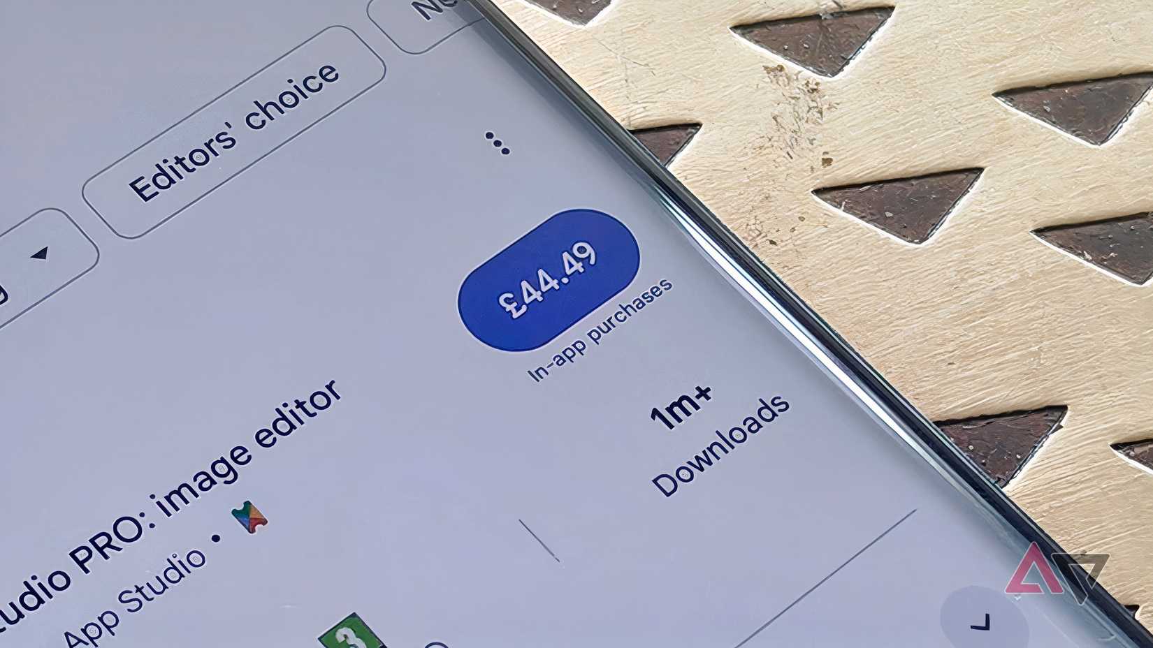 A price tag on the Google Play Store, with text saying 'In-app purchases'.