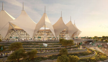populous updates 1980s-era stadium in riyadh with new cable net roof