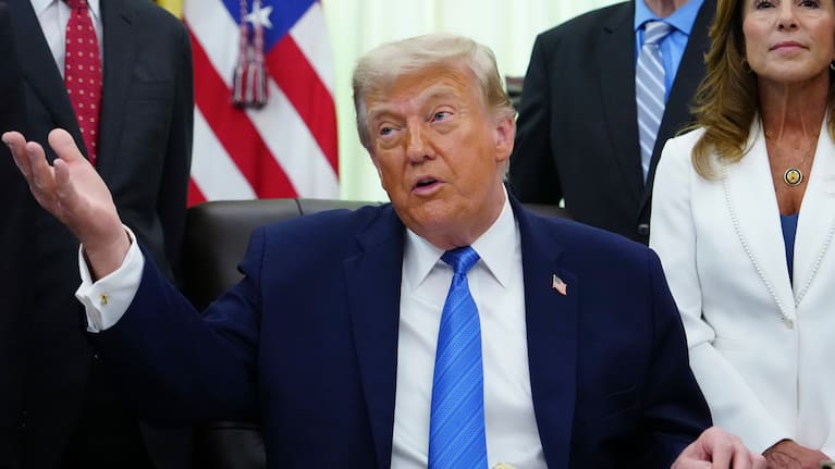 President Donald Trump speaks in the Oval Office of the White House, Wednesday, June 10, 2026, in Washington.