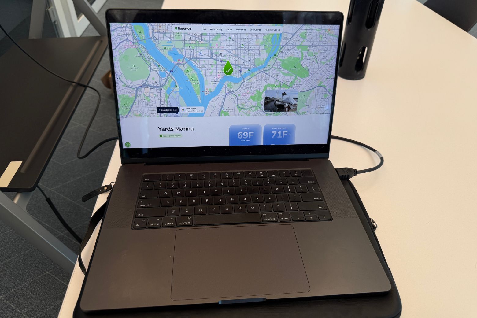 demonstration of how to access data on laptop