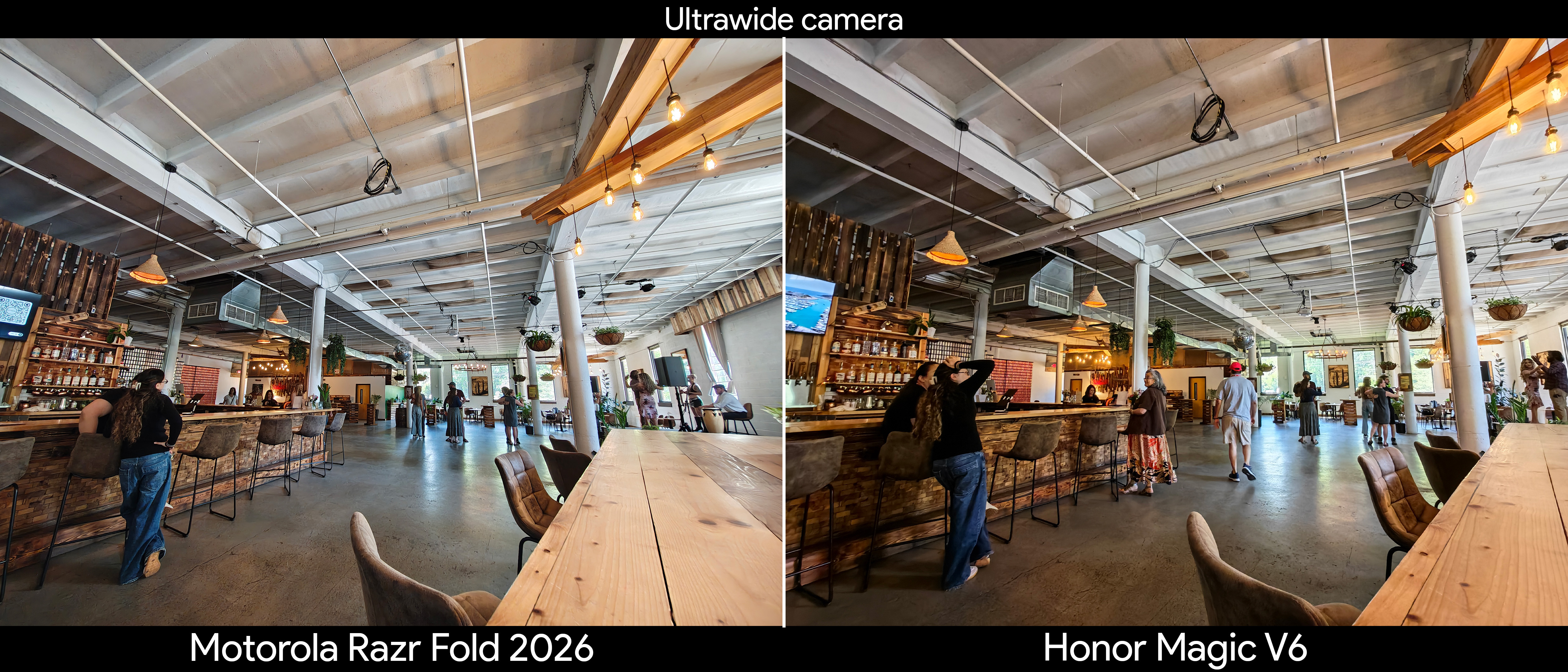 Comparing main and ultrawide camera quality between the Motorola Razr Fold 2026 and Honor Magic V6