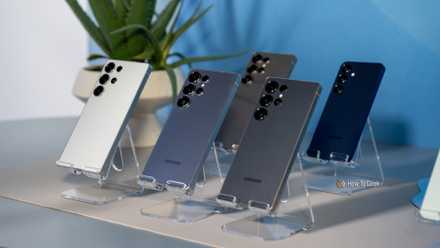Samsung Galaxy S25 Ultra in multiple color options.