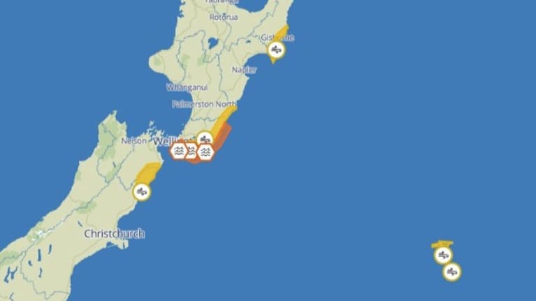 Southwest gales and large southwest swells for parts of eastern New Zealand, as well as the Chatham Islands.