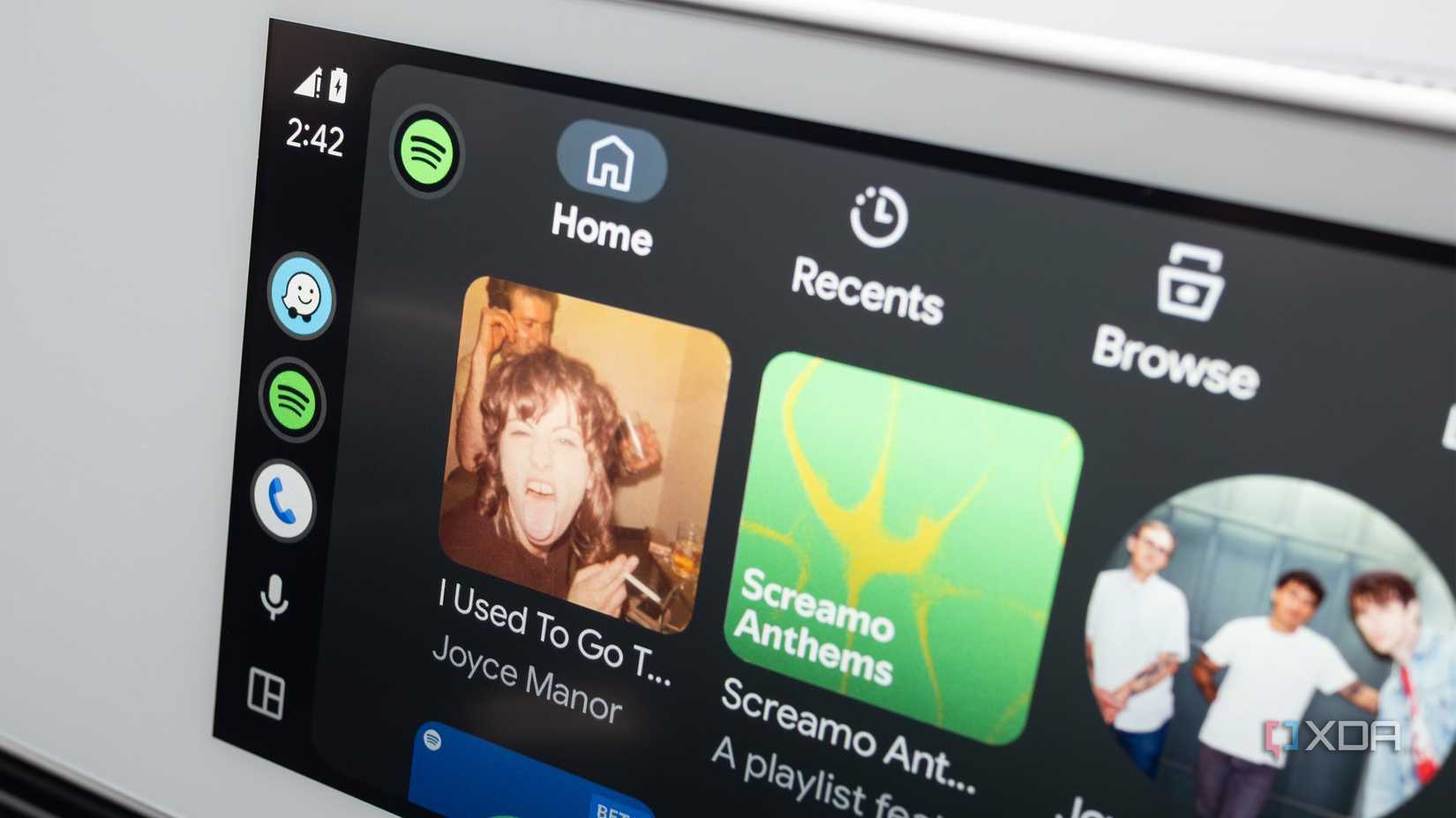 Spotify running on Android Auto 