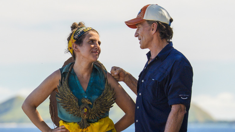 Aubry Bracco and Jeff Probst in Survivor 50