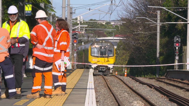 The derailed train remained on the tracks as investigations continued on Sunday.