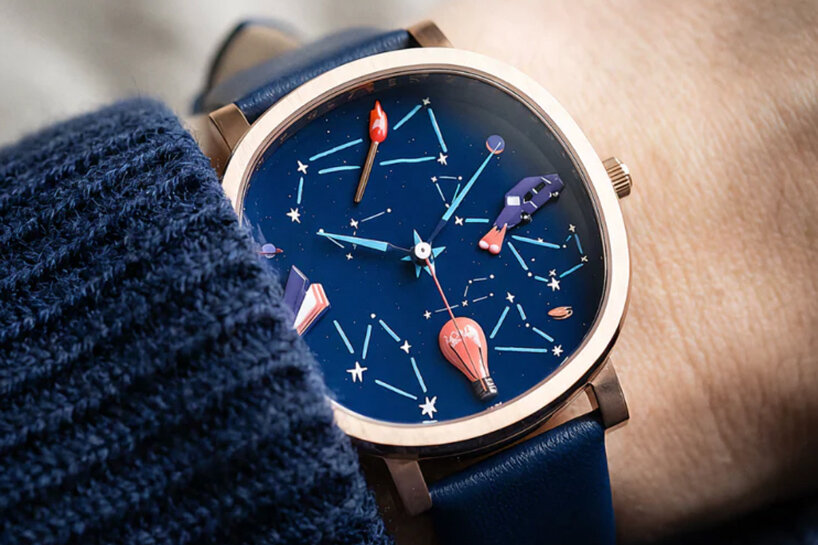 four hand-painted symbols form a wearable constellation of human progress on watch dial - 1