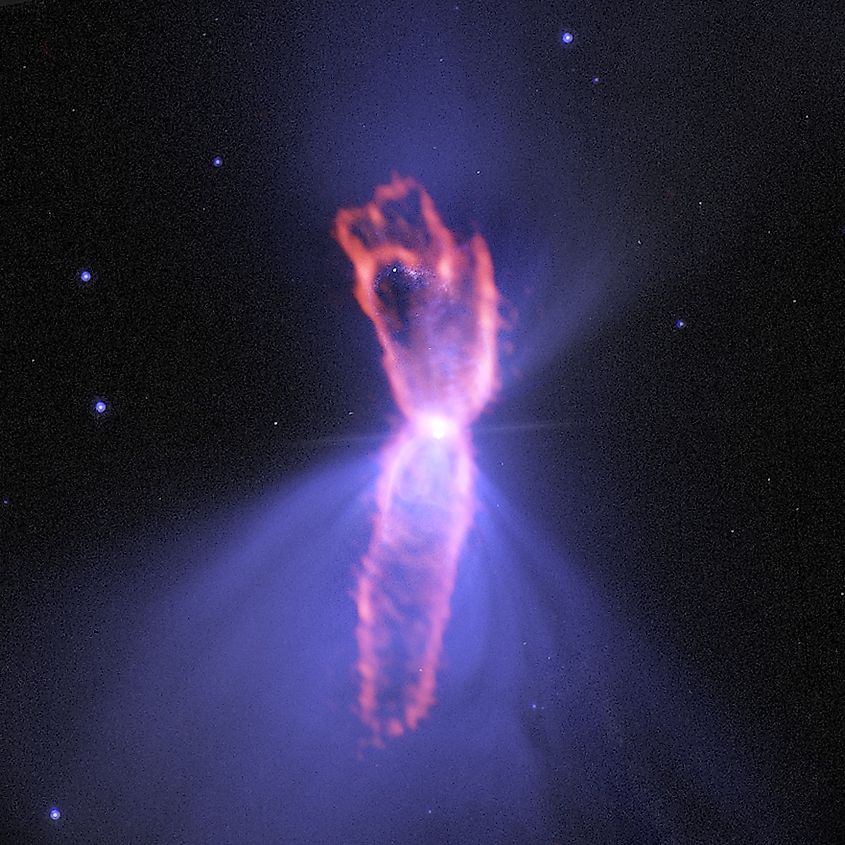 True shape of the Boomerang (ALMA (ESO/NAOJ/NRAO)/R. Sahai, CC BY 4.0, via Wikimedia Commons)