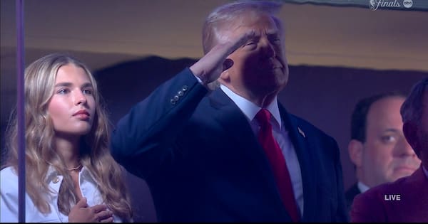 Rowdy reception for Trump prior to NBA Finals game