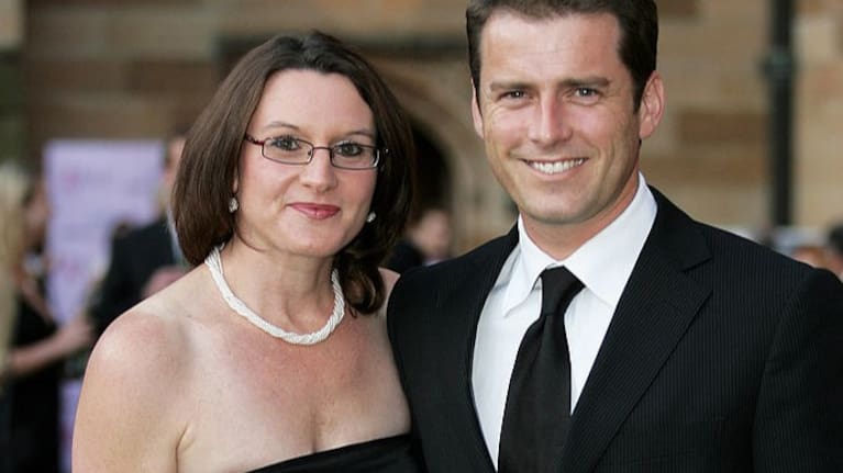 TV Personality Karl Stefanovic and wife Cassandra Thorburn attend the Sydney Global Illumination Gala Dinner 2008