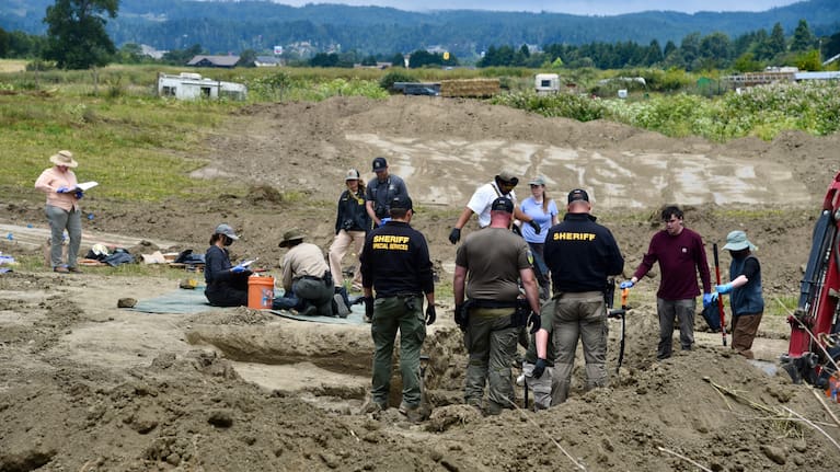 Twenty-one canine skulls, hundreds of bones and other remains were found during searches at Miranda’s Rescue Animal Sanctuary by California police.