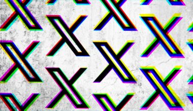 a pattern of the X (formerly Twitter) logo on a cracked wall