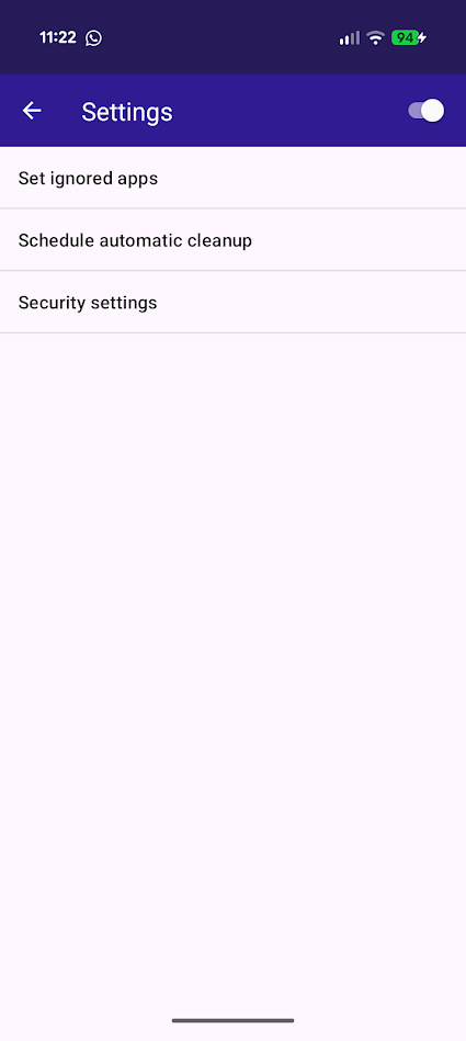 settings in type machine app