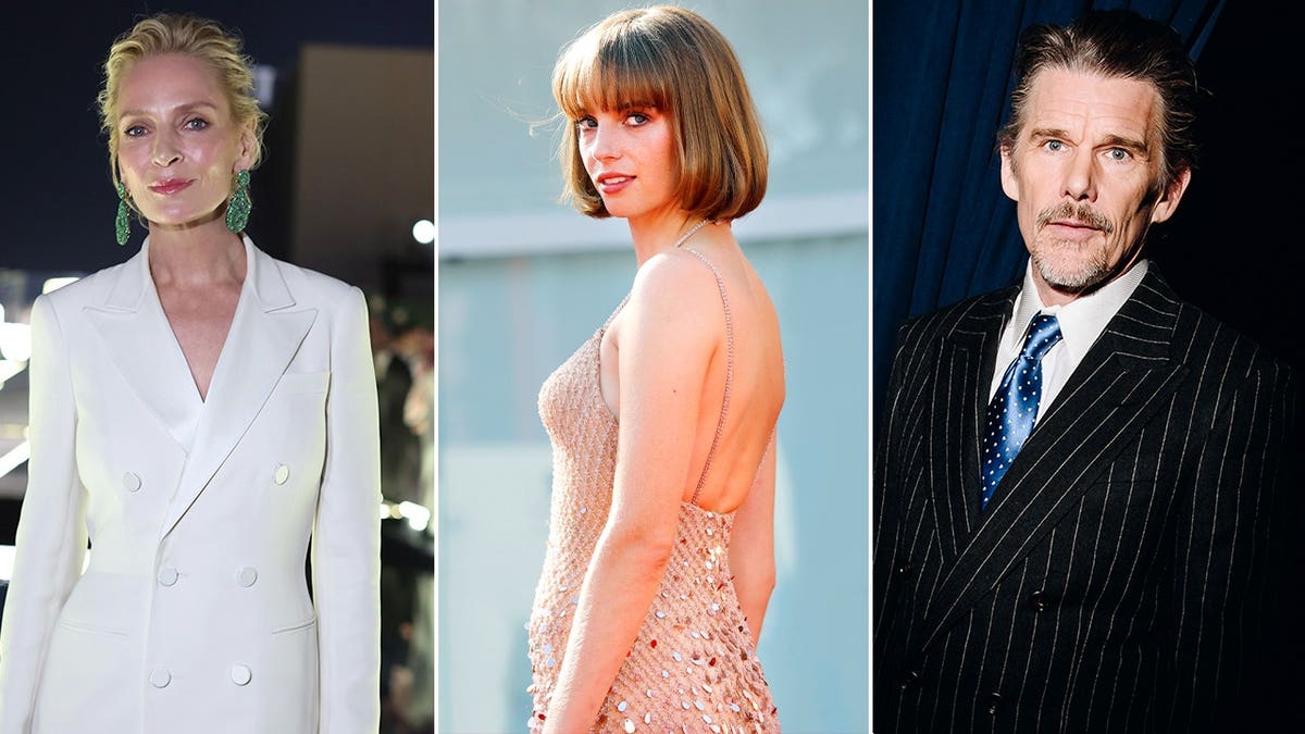 Uma Thurman, Maya Hawke and Ethan Hawke