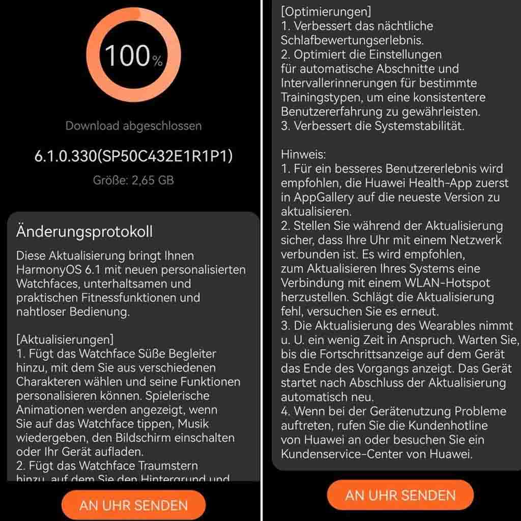 Global Huawei Watch 5 HarmonyOS 6.1 update