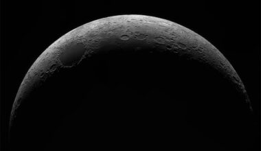 The moon at night in black and white.