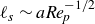 script l Subscript s Baseline tilde a italic Re Subscript p Superscript negative 1 divided by 2