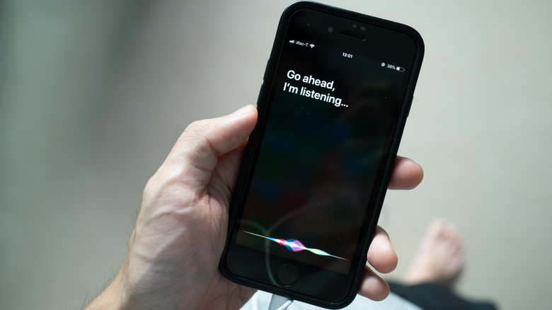 Siri listening on an iPhone.