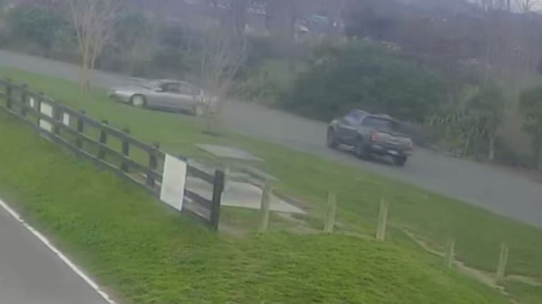 Police want information on the ute pictured centre-left following an assault in a Havelock North's Guthrie Park.