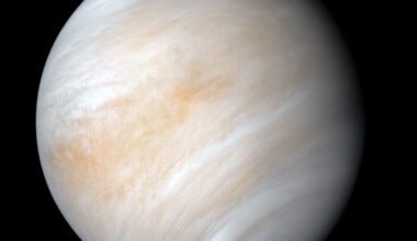 As it sped away from Venus in February 1974, NASA’s Mariner 10 spacecraft captured this seemingly peaceful view of Venus. But, contrary to its serene appearance, Venus is a world of intense heat, crushing atmospheric pressure and clouds of corrosive acid.  NASA/JPL-Caltech
