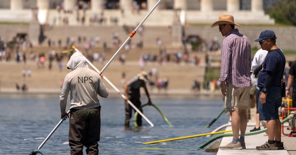 Trump blames reflecting pool woes on vandalism, without offering proof